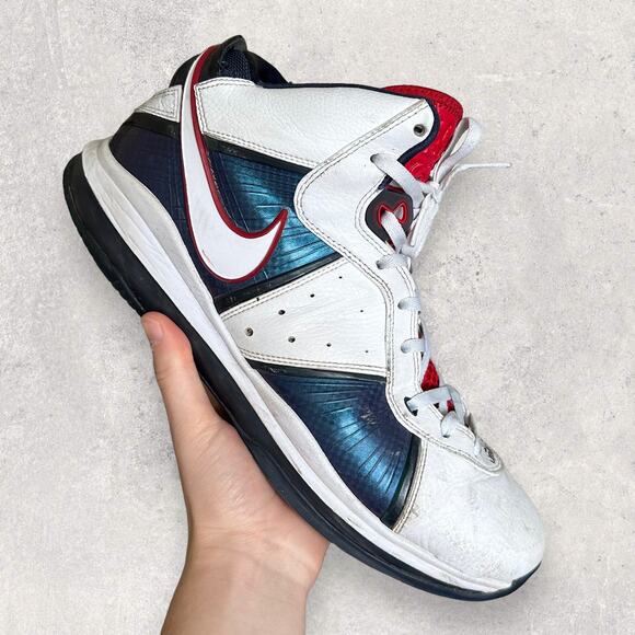 Nike Other - Vintage Y2K Nike Lebron 8 Basketball Shoe Mens 14 Red Blue Veterans Day 2010